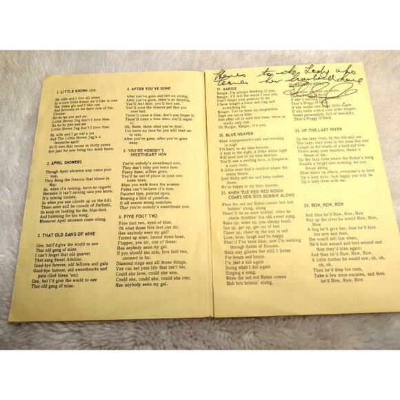 Sing Along Songs The Pig & Whistle Room Vancouver VTG Swinging Night Spot SIGNED - Picture 2 of 3